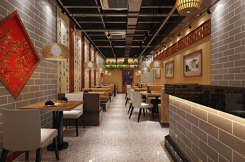 德州传统中式餐厅餐馆装修设计效果图